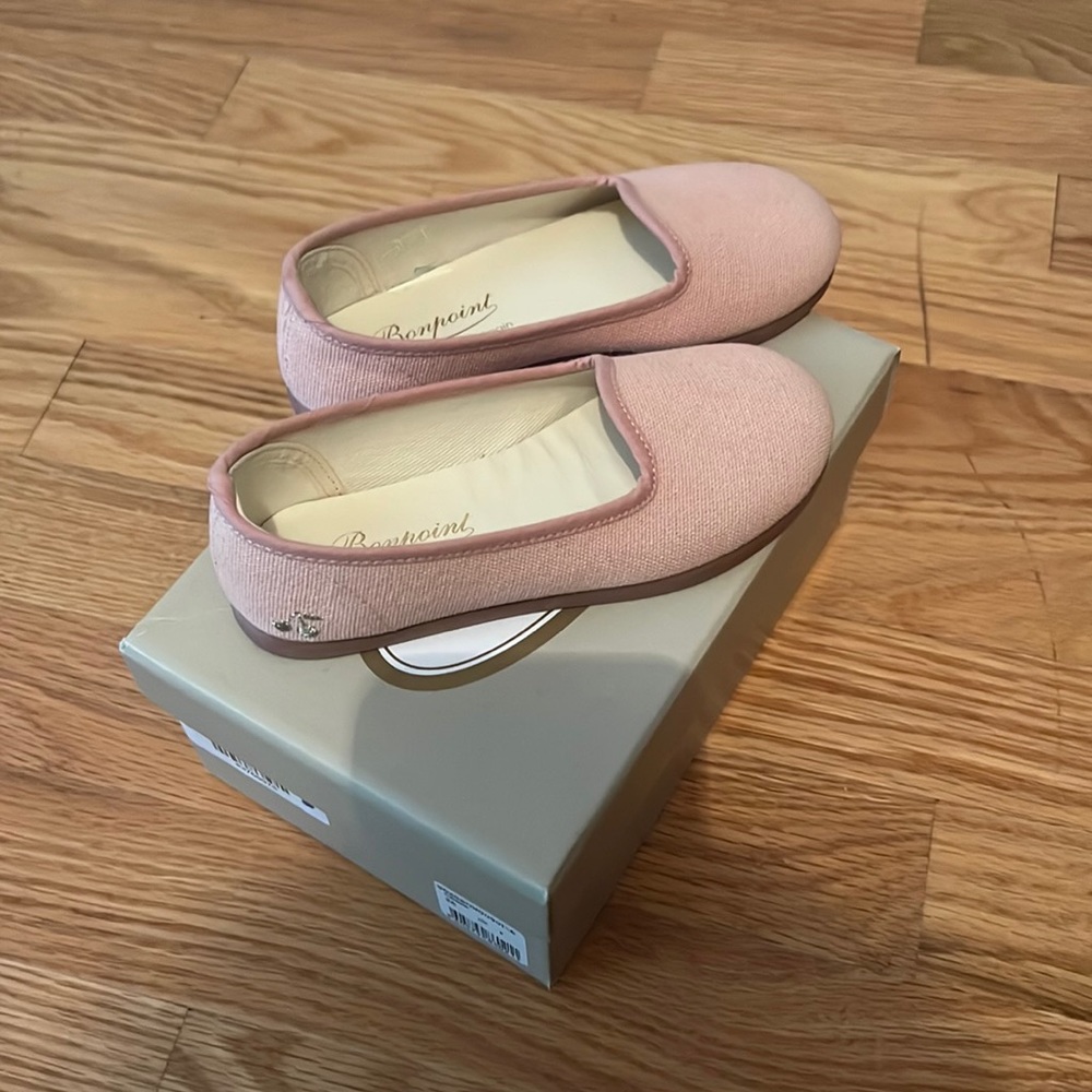 Girls New Bonpoint Pink Cherry Slip on Shoe